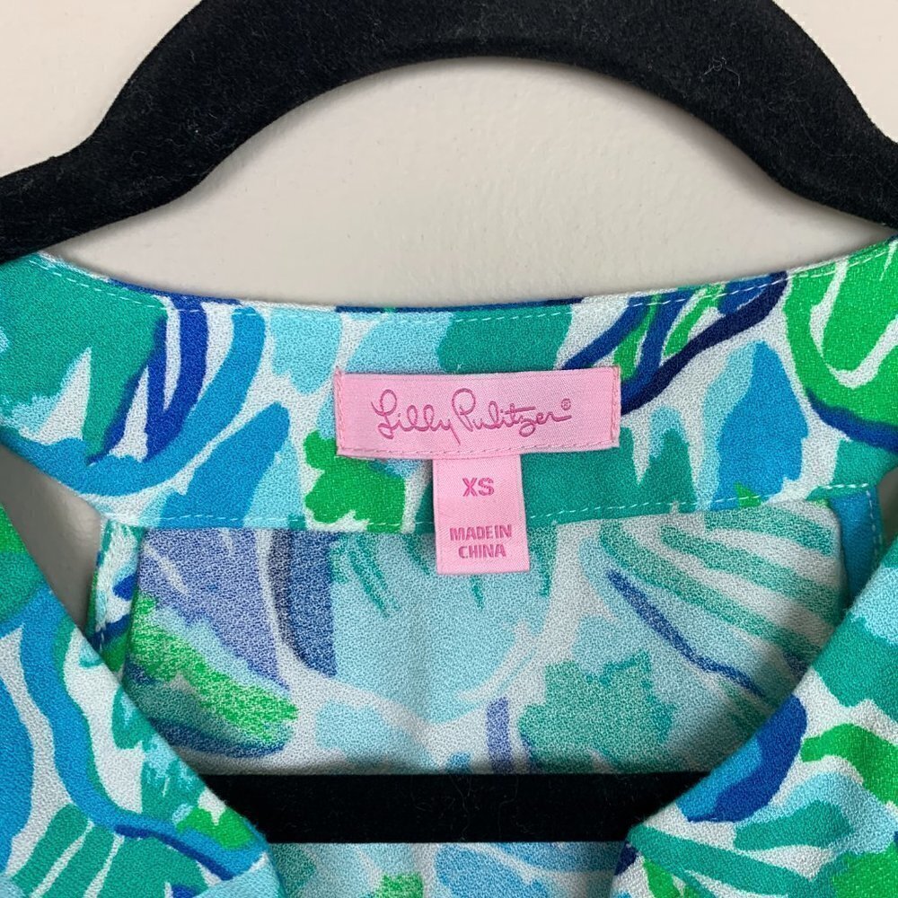 Lilly Pulitzer Achelle Swing Dress - XS - Agate Green Lazy River Print - Picture 2 of 7